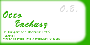 otto bachusz business card